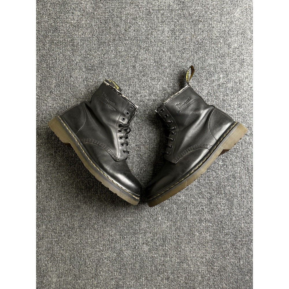 Mens Dr. Martens 1460 Black Leather 8-Eye Lace Up Boots, Size 9
